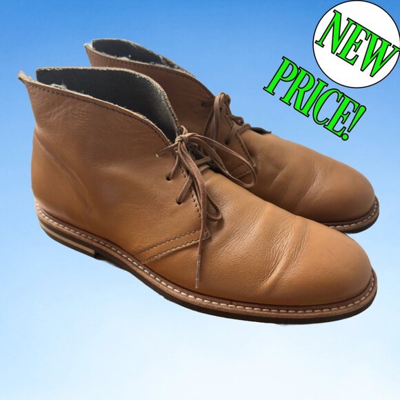 The Generic Man Handmade Caramel Leather Chukka Boots, Sz 44.5/US 11 - Picture 1 of 12